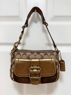 Coach Soho Buckle Special Edition Fall 2004 Demi Hobo Bronze Jacquard Y2K